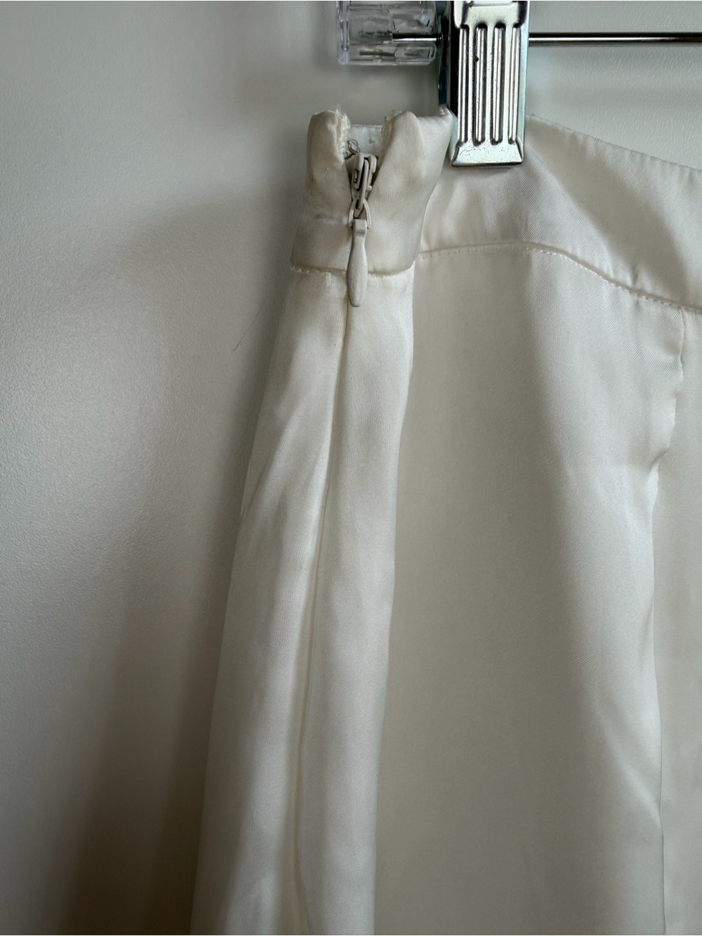 Topshop Lace Trim Satin Midi Skirt Cream/Black Size US 6 - Picture 7 of 11